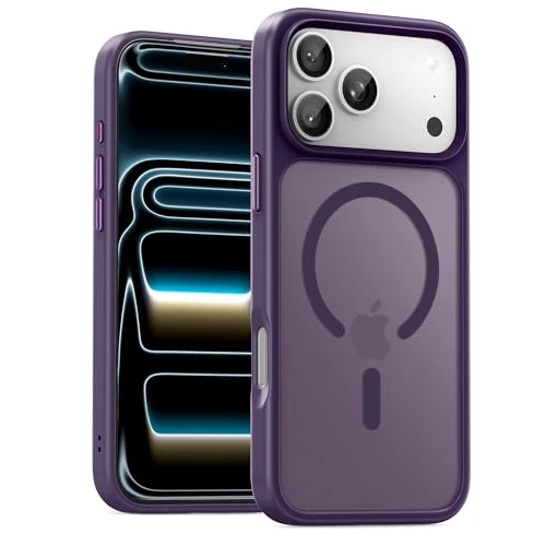 UNBREAKcable Magnetic for iPhone 17 Pro Max Case 6.9-Inch, Compatible with MagSafe, Full Camera Protection, Built-in Magnetic Ring, Drop Protection Shockproof Slim Phone Cover - Dark Purple