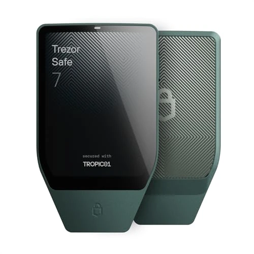 Offerta a tempo: Trezor Safe 7 - Portafoglio Crypto Hardware con Bluetooth, touchscreen a colori, elemento sicuro trasparente, Quantum-Ready (Verde ossidiana) - 15% da 249.00 € a 211.65 €