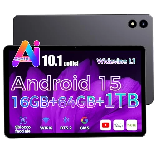Oferta limitada: RebotAi 2026 último Tableta 10 Pulgadas Android 15,Gemini Ai,16GB RAM + 64GB ROM + 1TB TF, GMS, Widevine L1,5G Wi-Fi6, BT5.2,Delgada y Ligera, Desbloqueo Facial,Duplicación de Pantalla inalámbrica de 159.99 EUR a 79.99 EUR (ahorro 50%)