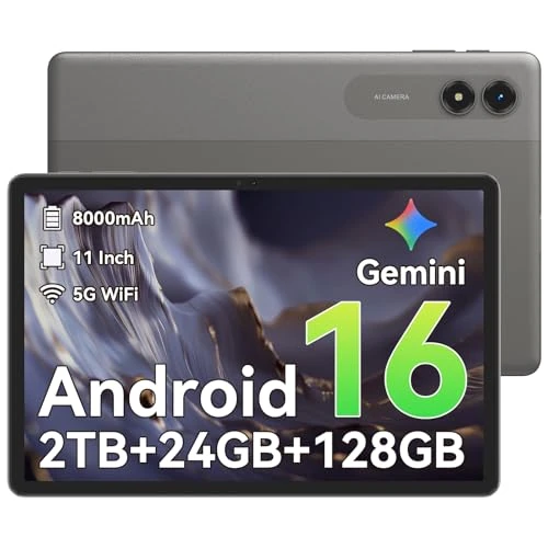 Tijdelijke aanbieding: TABWEE T50 Android 16 tablet 11 inch - 24 GB RAM, 128 GB ROM (uitbreidbaar tot 2 TB) | 8000 mAh batterij & 90 Hz display | 13 + 8 MP camera, wifi 5G, GPS | ideaal high-tech cadeau van 168.55 € naar 168.55 € (0.00% korting)