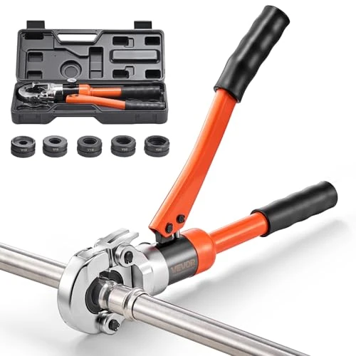 Offerta a tempo: VEVOR Pinza Crimpatrice Idraulica, Pinza Crimpatrice per Tubi in Acciaio Inossidabile, Raccordi per Tubi con Ganasce V12 V15 V18 V22 V28, Custodia per il Trasporto, Kit di Crimpatura - 36% da 88.90 € a 57.14 €