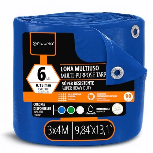 Offerta a tempo: OFITURIA Telo multiuso impermeabile 3 x 4 m blu, confezione da 1 pz, ideale per coprire mobili e attrezzature in giardino, campeggio e cantiere (3x4m, 1 pz) - 0.00% da 17.22 € a 17.22 €