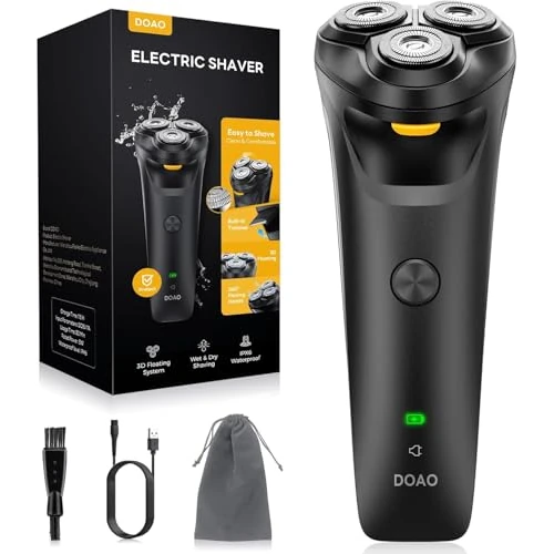 Offerta a tempo: Rasoio Elettrico Barba, 2025 Aggiornato Rasoio Elettrico Uomo 2 in 1 Impermeabile Senza Filo Rotante per il Viso, Rasatura Wet & Dry - 32% da 43.99 € a 29.95 €