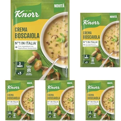 Knorr Crema Boscaiola, Piatti Pronti Knorr con Verdure da Agricoltura Sostenibile, Senza Coloranti, Senza Conservanti, Vegetariano, 85 g (Confezione da 5)