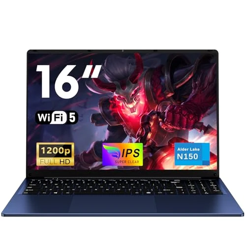 Oferta limitada: NAIKLULU 16 Pulgadas Ordenador Portatil Laptop RAM 16GB SSD 1TB Processor N150 (1,2 a 3,6GHz), Pc Portatil Notebook Computadora Portatil, 6000Mah/Teclado Completo Retroiluminado/1920x1200P/Webcam de 439.99 EUR a 439.99 EUR (ahorro 0%)