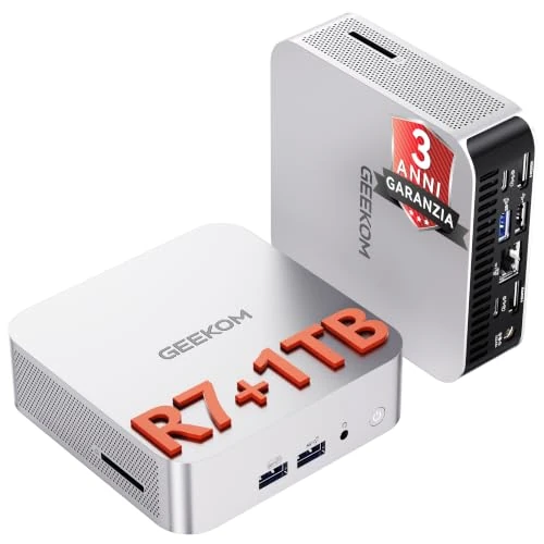 Offerta a tempo: GEEKOM A8 [Mini PC da Ufficio Premium] con AMD Ryzen 7 8745HS| - 5% da 616.55 € a 585.72 €