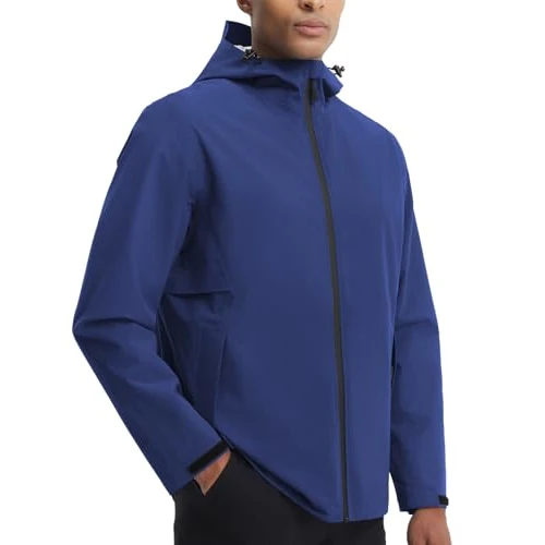Offerta a tempo: baleaf Giacca impermeabile da uomo, per uso quotidiano, da trekking, antivento, giacca a vento, Blu, XL - 0.0% da 9.99 € a 9.99 €