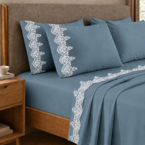 Offerta a tempo: PETTI Artigiani Italiani - Set Lenzuola una Piazza e Mezza Percalle Cotone con Pizzo Macramè Avion, Completo Letto 3 Pezzi, 100% Made in Italy - 0.00% da 69.90 € a 69.90 €