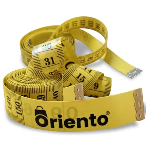 Oriento Metro a Nastro per Misurare Corpo da 150 cm/60 Pollici – Centimetro da Sarta Double Face per Sartoria, Cucito, Artigianato - Metro da Sarta Morbido con Centimetri e Pollici