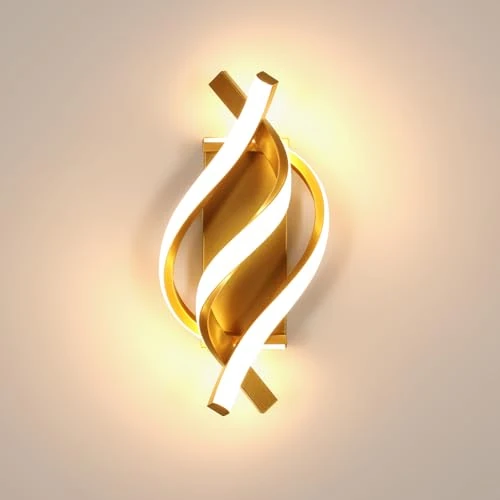 Zeitlich begrenztes Angebot: Goeco LED Wandleuchte Innen Gold, 22W 3000K 33CM 3 Fimmige Spirale von 37.99 € auf 37.99 € (0.00% Rabatt)