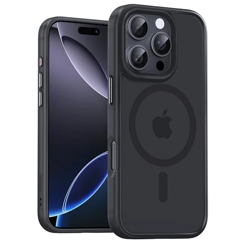 Offerta a tempo: UNBREAKcable Custodia Magnetica per iPhone 16 Pro da 6,3 Pollici, Compatibile con MagSafe, Protezione Completa della Fotocamera, Custodia Sottile Antiurto e Anticaduta per Telefono - Nero - 23% da 14.99 € a 11.50 €