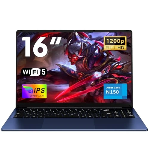 Oferta limitada: NAIKLULU 16 Pulgadas Laptop Ordenador Portatil RAM 16GB SSD 1TB, Processor N150 (1,2 a 3,6GHz) Pc Portatil Notebook Computadora Portatil, 6000Mah/Teclado Completo Retroiluminado/1920x1200P/Webcam de 439.99 EUR a 439.99 EUR (ahorro 0%)