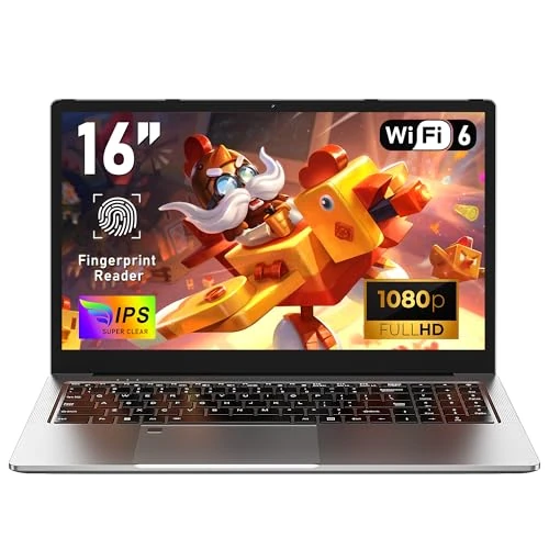 NAIKLULU Laptop Gaming PC Notebook R7 5825U Prozessor (2,0 bis 4,5 GHz), 16 Zoll (32 GB RAM, 1 TB, SSD, Gamer, Notebook, 51,97 Wh/Tastatur mit Hintergrundbeleuchtung/Typ-C