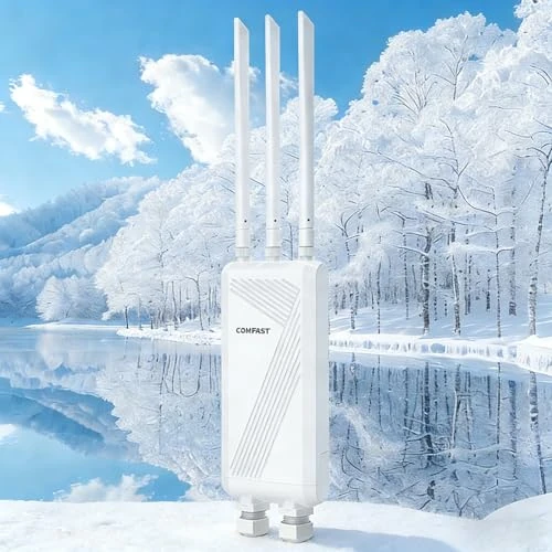 Offerta a tempo: COMFAST Ripetitore WiFi Esterno, 3600Mbps WiFi7 Dual Band Access Point WiFi Esterno 3 Antenne, 3 Porte Gigabit Ethernet, 3 Chip 4 PA, 48V POE 12V DC, MU-MIMO, IP66, Modalità Ripetitore/Router/AP - 20% da 129.99 € a 104.49 €