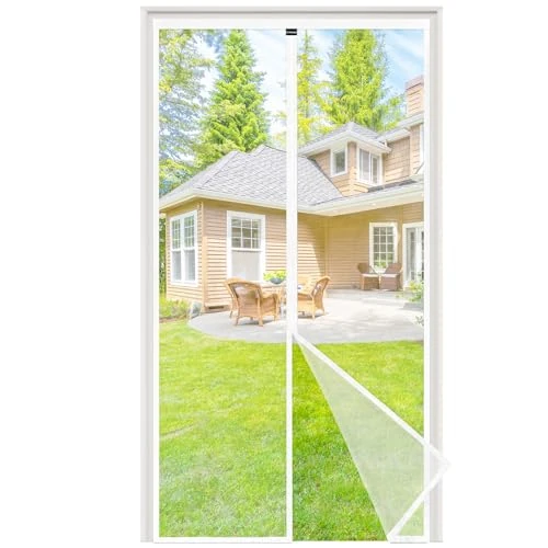 Offerta a tempo: NUOVA Zanzariera Magnetica per Porta 90x200 cm,Chiusura Automatica Istantanea,Installazione Senza Trapano,Rete Durevole Antizanzare per Casa, Balcone, Porta Finestra,Bianco - 0.00% da 29.99 € a 29.99 €