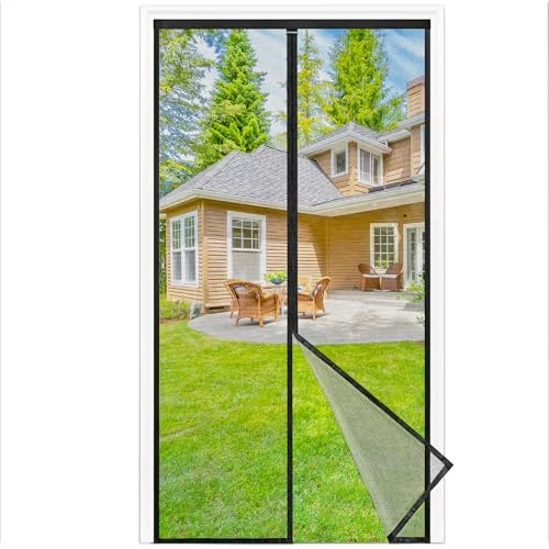 Offre limitée : Moustiquaire Porte Fenêtre Magnétique 120x220 cm à Fermeture Automatique - Installation sans Perçage pour Balcon, Salon, Porte d‘Entrée - Toile Transparente et Anti-Déchirure, Noir de 15.49 € à 13.99 € (10% de remise)