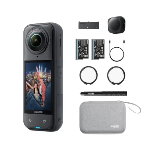 Zeitlich begrenztes Angebot: Insta360 X5 Must-Have-Bundle - wasserdichte 8K 360°-Kamera, Führend bei wenig Licht, Unsichtbarer Selfie-Stick-Effekt, robuste & auswechselbare Linsen, 3 h Akku von 699.99 € auf 699.99 € (0.00% Rabatt)