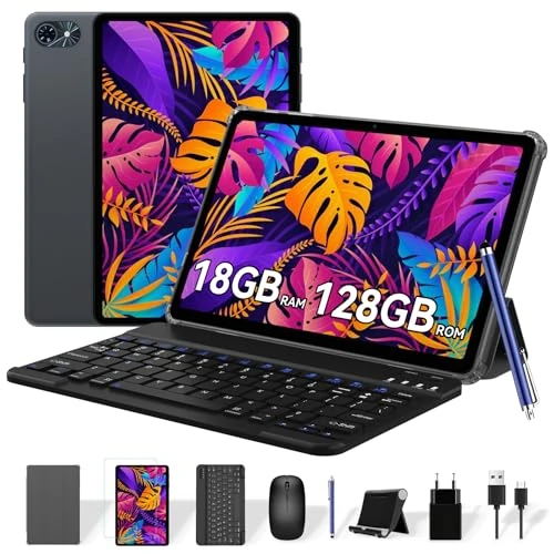 Oferta limitada: TABWEE Tablet con Teclado y Lapiz - 18GB RAM+ 128GB ROM(2TB TF), Android 15 Tablet 10 Pulgadas, 6000 mAh, 5MP+2MP, Gemini AI, 5G WiFi, GPS, Face ID (Garantía de 4 Años de 399.99 EUR a 399.99 EUR (ahorro 0%)