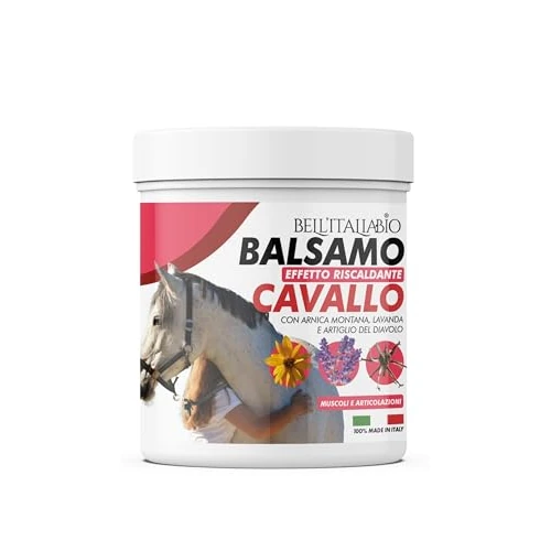 Crema Riscaldante Muscoli Sportiva 600ml Balsamo Cavallo Riscaldante con Arnica Per Cavalli, Lavanda e Artiglio del Diavolo per Disturbi e Tensioni Muscolari Balsamo di Cavallo Made in Italy