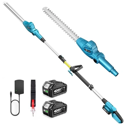 Zeitlich begrenztes Angebot: SEESII Teleskop Heckenschere Akku 20 Zoll, Leicht 3,91kg für Senioren & Frauen, 4,4m Reichweite, 600W mit 2x4000mAh Akku, 135° Schwenkkopf, Elektrische Heckentrimmer Langstiel für Hohe Hecken von 139.99 € auf 139.99 € (0.00% R