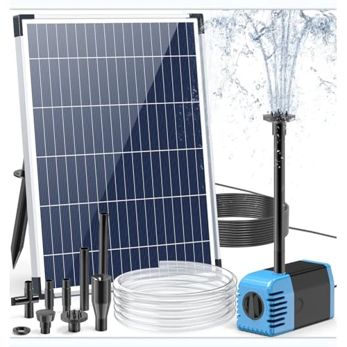 Offerta a tempo: Biling Fontana solare per esterni, 12 W, 605 l/h, silenziosa, con 4 ugelli e tubo, fontana solare per esterni, piccolo laghetto da giardino, 5 ㎡, mini cascate, vasi di fiori, fontana decorativa - 36% da 88.72 € a 56.98 €