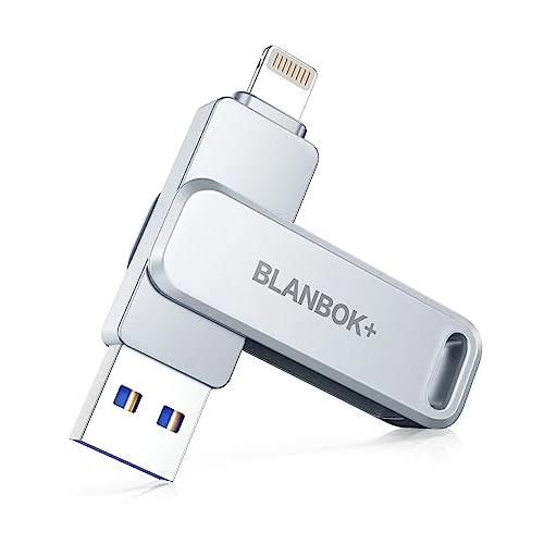Offerta a tempo: BLANBOK+ 256GB Chiavetta USB per iPhone, MFi Certified, Chiavetta USB con Adattatore Type-C Memoria fotografica Memoria esterna per iPhone/iPad/Android/PC - 24% da 42.99 € a 32.58 €