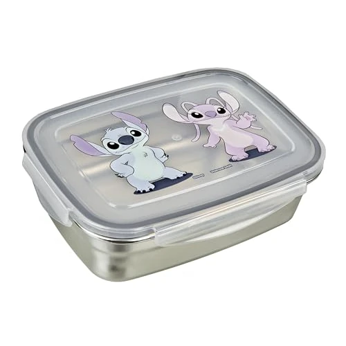 Offerta a tempo: Undercover – Portamerenda Stitch con Guarnizione in Silicone – in Acciaio Inox – capacità di 550 ml – Contenitore per Sandwich Scolastico – portamerenda per Bambini – Lunchbox - 17% da 12.95 € a 10.71 €
