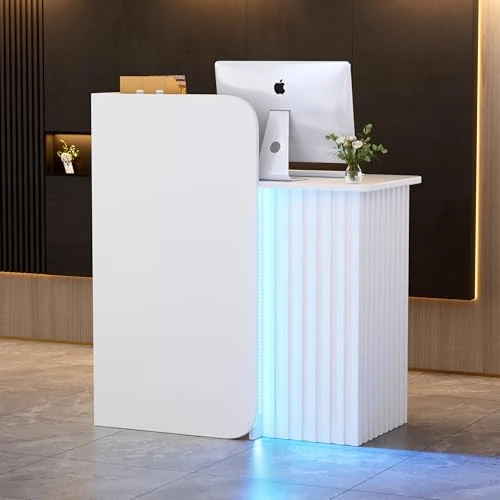 Offerta a tempo: Banco Reception con LED Luce Bancone Reception Ufficio Con Cassetti con serratura Compatto Bancone Vendita Banco-ne Cassa Piccolo Mobili per reception per Hotel,Ufficio,Centro Estetico 44x80x100CM - 0.00% da 179.99 € a 179.99 €
