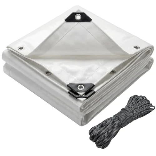 Offre limitée : VOUNOT® Bâche de Protection en Polyéthylène 180g/m² Bâche Imperméable Ultra Lourde et Résistante Revêtue des Deux côtés avec Oeillets en Aluminium Couverture pour Jardin et Piscine Blanc 1.5x6m de 21.99 € à 21.99 € (0.00% de remise)