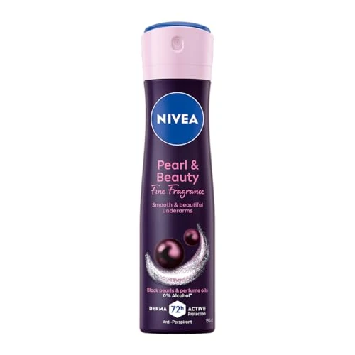 NIVEA Deodorante Spray Pearl & Beauty Fine Fragrance 150 ml, Deodorante donna antitraspirante per una protezione 72h, Formula con Estratti di Perla Nera e Oli profumati per un fragranza raffinata
