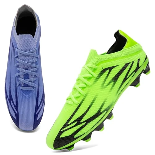 Limited-time offer: ASOCO DREAM Football Boots Men's Astro Turf Trainers Outdoor Football Cleats Professional Athletics Sneakers Teens Training Soccer Shoes,Green/Purple,9.5 UK from 13.99 £ to 9.99 £ (save 29%)