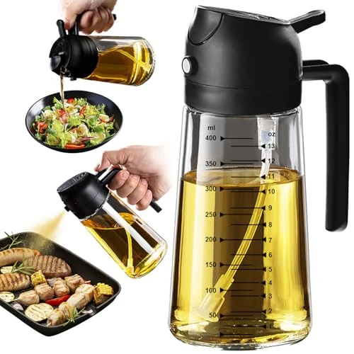 Offre limitee: TrendPlain Spray Huile Cuisine 470ml – Vaporisateur Huile Air Fryer 2-en-1 pour Cuisson, Salades, Vinaigre et Accessoire Cuisine - Noir de 11.99 EUR a 11.99 EUR (economie 0%)