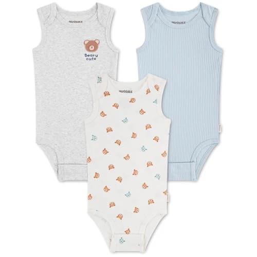Offerta a tempo: Huggies Strappy Bodysuit (3-Pack) Baby Boy Grey - 39% da 24.00 € a 14.73 €