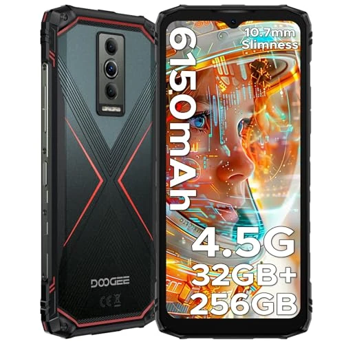 Offerta a tempo: DOOGEE Blade10 Pro Energy Rugged Smartphone, 90Hz 6.56" 32GB+256GB/2TB TF, Octa Core telefono rugged, 6150mAh Telefono Indistruttibile, 4.5G Dual SIM/Widevine L1/50MP/NFC/Face ID/OTG/GPS/IP68/IP69K - 29% da 239.99 € a 169.98 €
