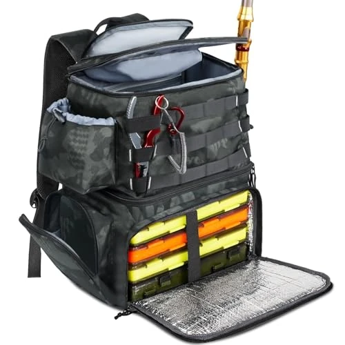 Zeitlich begrenztes Angebot: MATEIN Angelrucksack mit Rutenhalter, Wasserdichter Angel Rucksack Herren von 34.99 € auf 29.74 € (15% Rabatt)