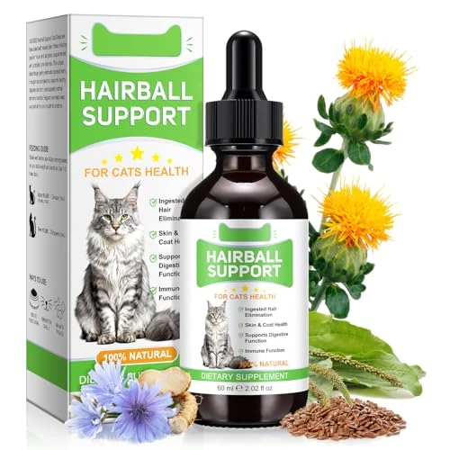 Offerta a tempo: Hairball trattamento per gatti, gocce rimedio Hairball gatto - Formula ingredienti naturali | Supporta la digestione sana, pelle e mantello per tutte le età e razze - 13% da 15.99 € a 13.99 €