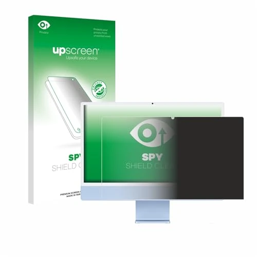 upscreen Anti-Spy Folia prywatyzująca do Apple iMac 24" M4 2024 Made in Germany, Privacy Screen folia ochronna na wyświetlacz [ochrona prywatności, filtr niebieskiego światła]