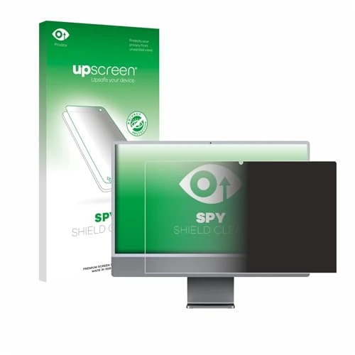 upscreen Anti-Spy Folia prywatyzująca do Apple iMac 24" M3 2023 Made in Germany, Privacy Screen folia ochronna na wyświetlacz [ochrona prywatności, filtr niebieskiego światła]