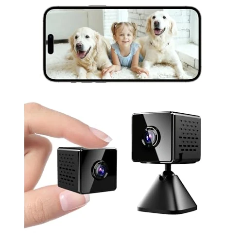 Mini Telecamera Spia 4K con Visione Notturna e WiFi - Telecamera di Sicurezza Interna con Rilevamento di Movimento - Archiviazione Cloud e Scheda SD / Batteria Integrata - Video in Tempo Reale per Cas