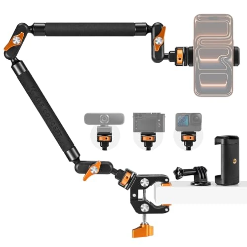 Offre limitée : K&F CONCEPT Kit Bras Magique 22" avec Pince, Support Caméra de Bureau Articulé pour Téléphone, Caméra d'action, Lumière LED, Microphone de 42.99 € à 36.54 € (15% de remise)