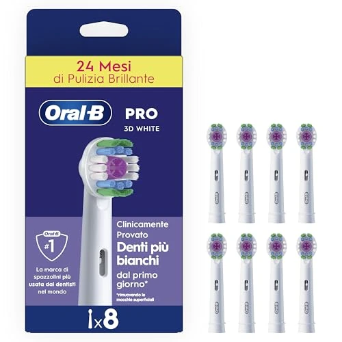 Oferta limitada: Oral-B 3D White Cabezales de Recambio Originales, Blanco, Pack de 8 - Recambios para Cepillo Eléctrico Oral B Pro, Eliminación de Manchas Superficiales, Efecto Blanqueador de 36.99 € a 24.90 € (ahorro 33%)