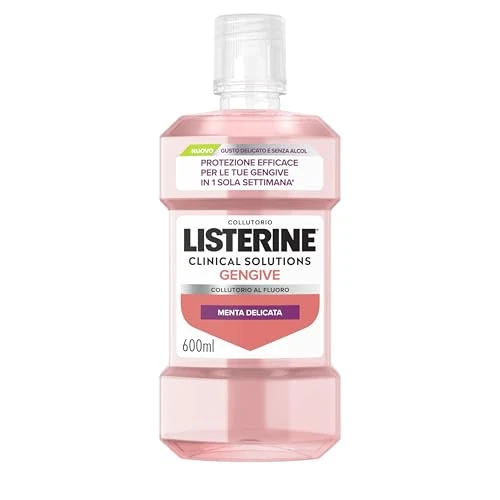 Offerta a tempo: LISTERINE Clinical Solutions Gengive Gusto Delicato, Collutorio senza alcool con Fluoro, Zinco e Oli Essenziali per gengive sane, Collutorio gengive infiammate 0% alcol, Gusto Menta Delicata, 600 ml - 0.00% da 6.39 € a 6.39 €