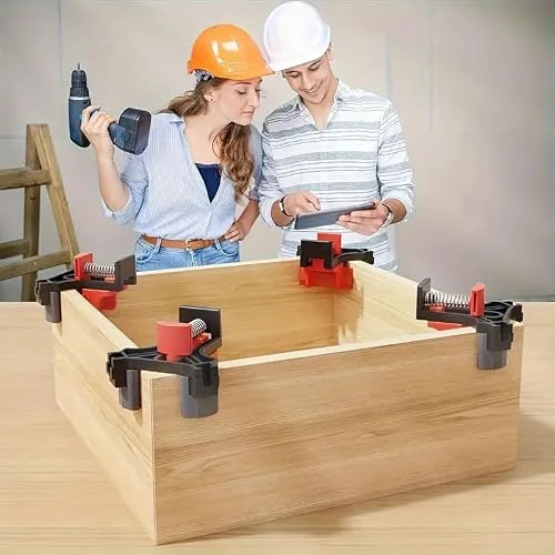 Offerta a tempo: 4 morsetti regolabili ad angolo di 90 gradi, confezione da 4 pezzi, durevoli e riutilizzabili per lavorazione del legno, ebanisteria, montaggio ad angolo retto e giunto a T, A1 - 0.00% da 4.44 € a 4.44 €