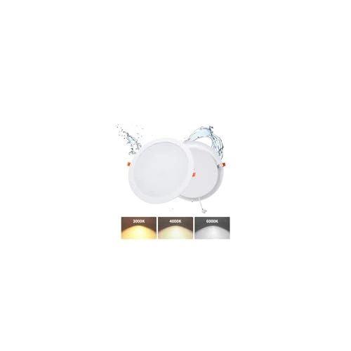 Offre limitée : Grebeam Lot de 2 Spot LED Encastrable 36W, Plafonniers LED, 5000LM, IP44, Rond, 3000K Blanc Chaud/4000K Blanc Neutre/6000K Blanc Froid, Spot LED Plafond pour Cuisine Salon, Trou 253-263mm de 29.99 € à 29.99 € (0.00% de remise)