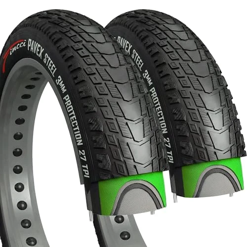 Offre limitée : Fincci Pavex Paire 20x4.0 Pneus Fat Bike - Pneus Vélo 20 Pouces Pliables avec Protection Anti-Crevaison Nylon 3mm 100-406, Fat Tire Design Bande Durable pour VTT, Hybride, Route, Ebike, 27 TPI de 75.00 € à 63.75 € (15% de remise)