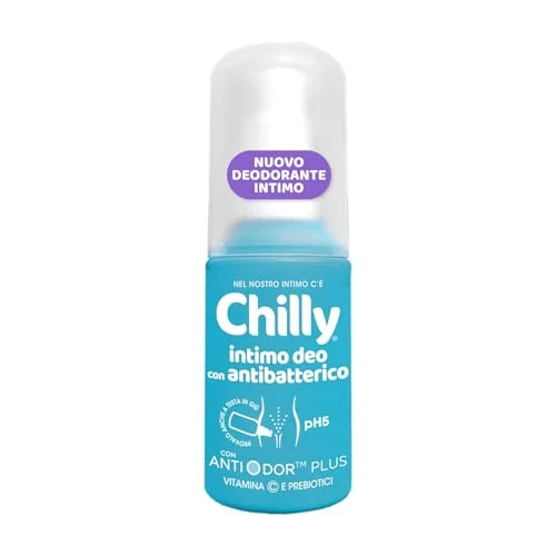 Offerta a tempo: Chilly, Deodorante Intimo con Antibatterico, Azione Protettiva Contro i Cattivi Odori, Fragranza Floreale, Dona Freschezza e Igiene Intima, pH 5, Ideale per Uso Quotidiano, 50 ml - 30% da 5.49 € a 3.84 €