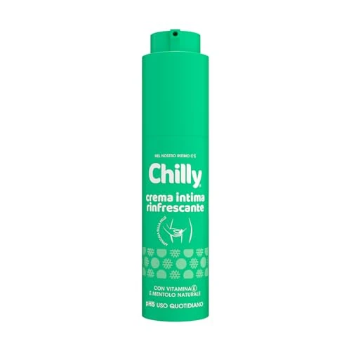 Offerta a tempo: Chilly, Crema Intima Rinfrescante, con Vitamina E e Mentolo Naturale, Effetto Lenitivo e Freschezza Immediata,Texture in Gel Trasparente a Rapido Assorbimento, pH 5, Ideale per Uso Quotidiano, 50 ml - 40% da 9.99 € a 5.99 €