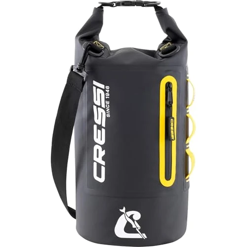 Offerta a tempo: CRESSI dal 1946 - Ocelot Dry Bag - Borsa Stagna Impermeabile Unisex da Mare, Barca e attività Acquatiche, Disponibile Piccola, Media e Grande, Nero/Giallo 10 L - 0.00% da 29.99 € a 29.99 €