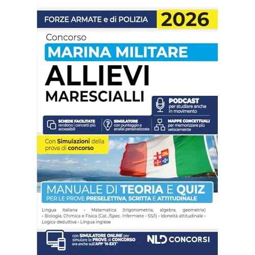 Concorso allievi marescialli Marina Militare 2026. Manuale di teoria e quiz
