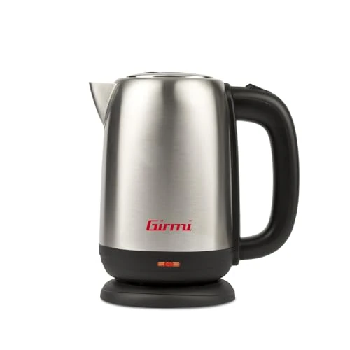 Girmi BL34 Electric Kettle, 1.7L, Stainless Steel, 2200W, Automatic Shut-Off, Overheat Protection, 360° Base, Hidden Resistance and Removable Filter